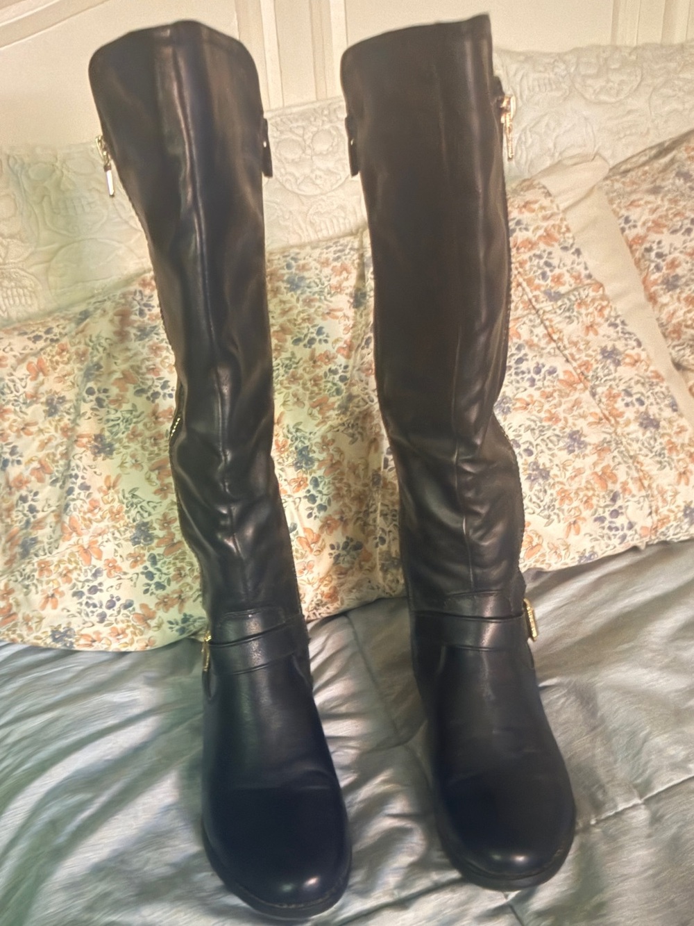 Black Tall Women's Faux Leather Boots
